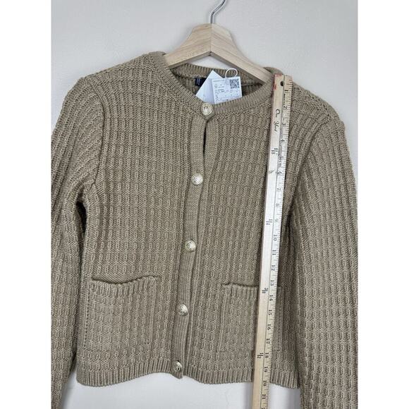MNG Mango Chunky Knit Cardigan Gold Buttons Long Sleeve Womens S NWT Preppy - Picture 11 of 13